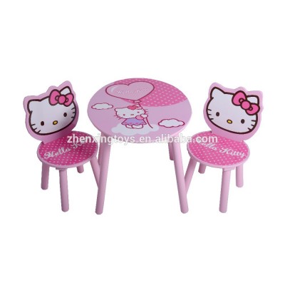 Hello kitty kids wooden table and chair set