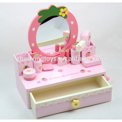 Pink girls wooden dressing table kids vanity