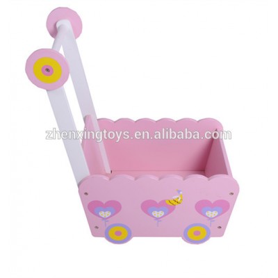 Wooden kids doll pushcart and hand trolley