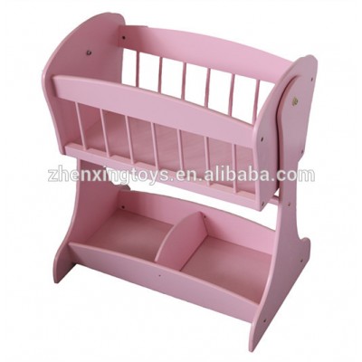 Pink Wooden Doll rocking Bed, Rocking Crib