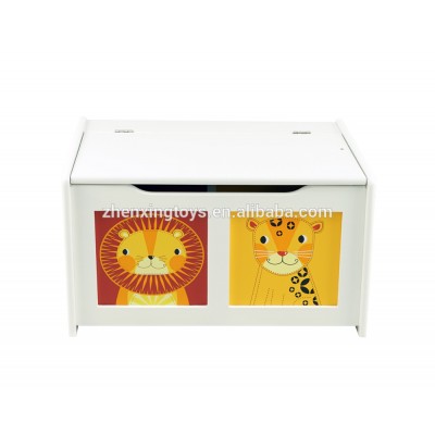 White animal design MDF toy storage box